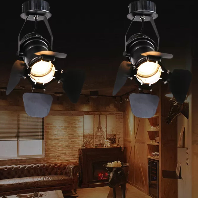 Torch Flush Mount������Spotlight������Modern������Metallic 1-Bulb Black Semi Flush Mounted Light with Extendable/Adjustable Arm Black A Clearhalo 'Ceiling Lights' 'Close To Ceiling Lights' 'Close to ceiling' 'Semi-flushmount' Lighting' 1969585