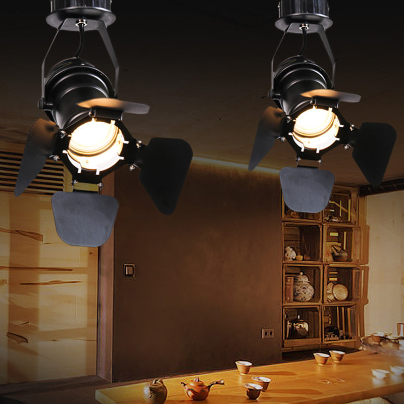 Torch Flush Mount Spotlight Modern Metallic 1-Bulb Black Semi Flush Mounted Light with Extendable/Adjustable Arm Clearhalo 'Ceiling Lights' 'Close To Ceiling Lights' 'Lighting' 1969587