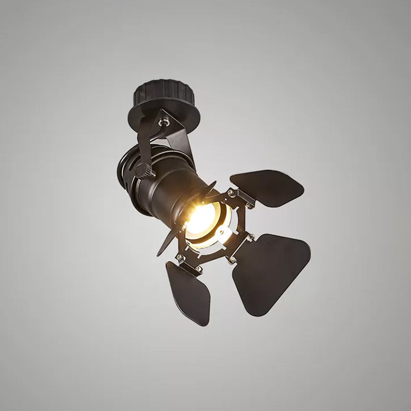 Torch Flush Mount������Spotlight������Modern������Metallic 1-Bulb Black Semi Flush Mounted Light with Extendable/Adjustable Arm Clearhalo 'Ceiling Lights' 'Close To Ceiling Lights' 'Close to ceiling' 'Semi-flushmount' Lighting' 1969589