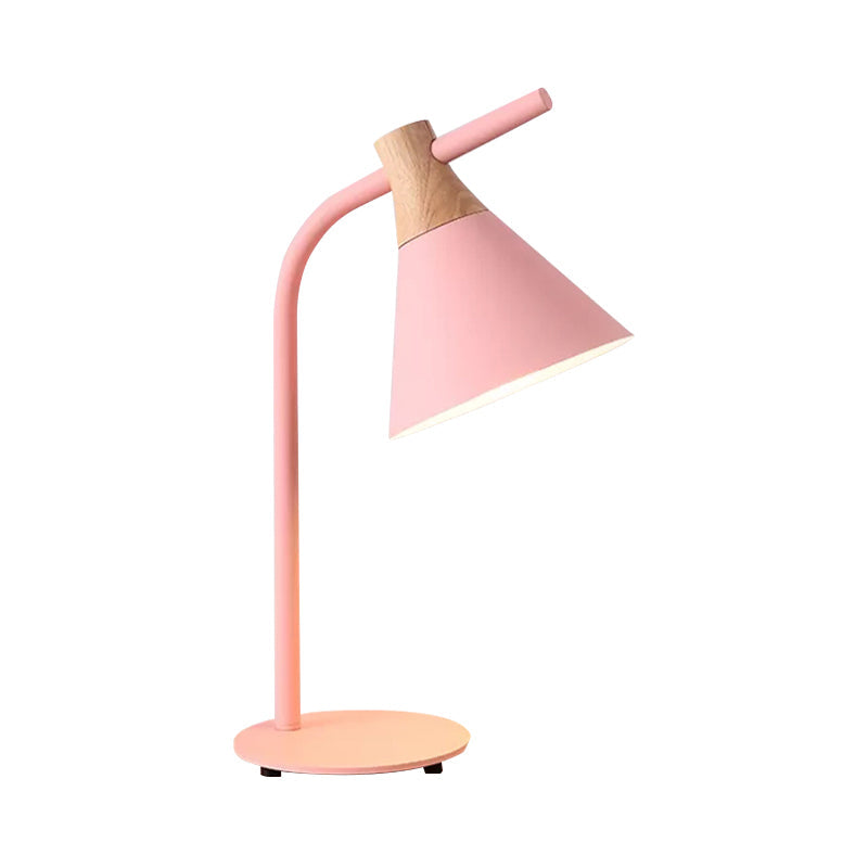 Nordic Funnel Reading Light Single Head Metal Desk Light for Study Room Dormitory Clearhalo 'Lamps' 'Table Lamps' Lighting' 196991