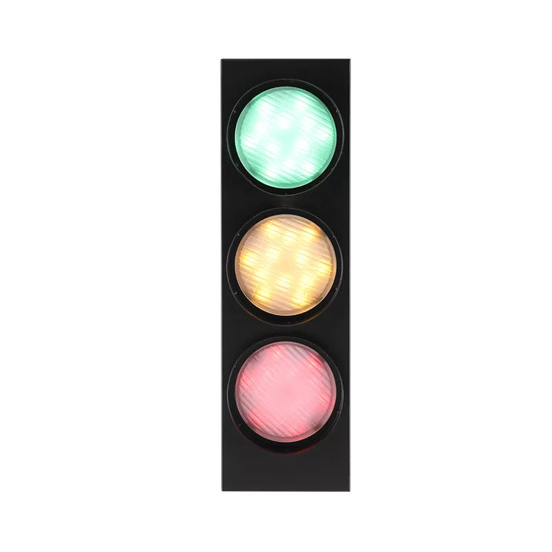 Metallic Traffic Light Shaped Wall Mount Light Modern 3 Lights Wall Sconce in Black for Aisle Clearhalo 'Wall Lamps & Sconces' 'Wall Lights' Lighting' 1970300