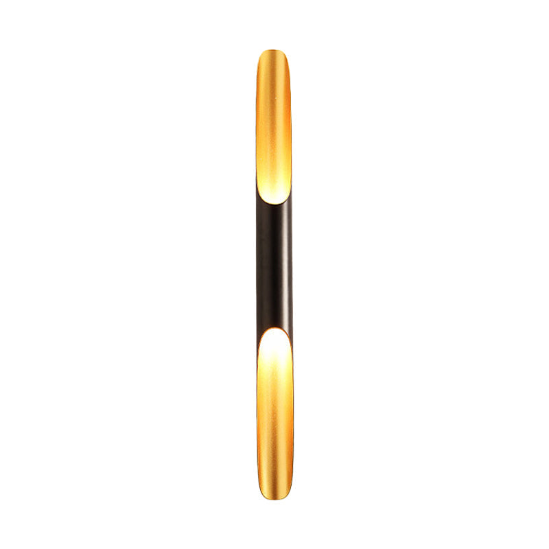 Cylinder Metallic Wall Mounted Light Modern 1/4-Bulb Yellow-Black Wall Sconce for Living Room Clearhalo 'Wall Lamps & Sconces' 'Wall Lights' Lighting' 1970381