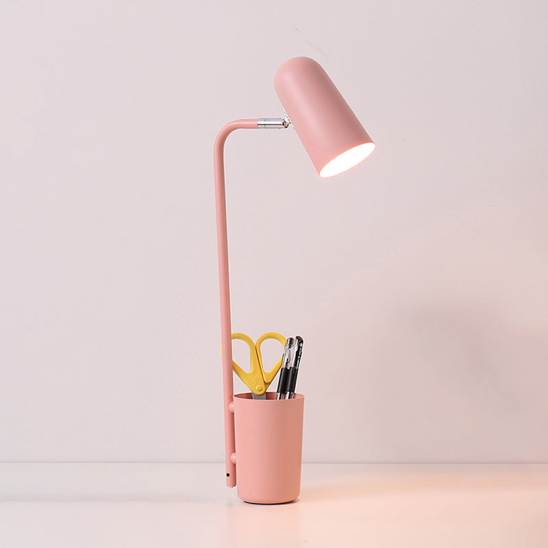 Metal Cup Desk Light with Pen Holder 1 Head Macaron Style Reading Light for Study Room Clearhalo 'Lamps' 'Table Lamps' Lighting' 197043