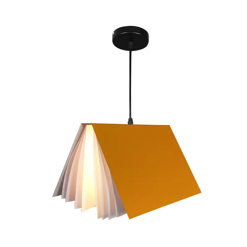 Book Pendant Ceiling Light Nordic Plastic 1-Bulb Living Room Hanging Lamp in White/Black/Yellow Clearhalo 'Ceiling Lights' 'Pendant Lights' 'Pendants' Lighting' 1970467