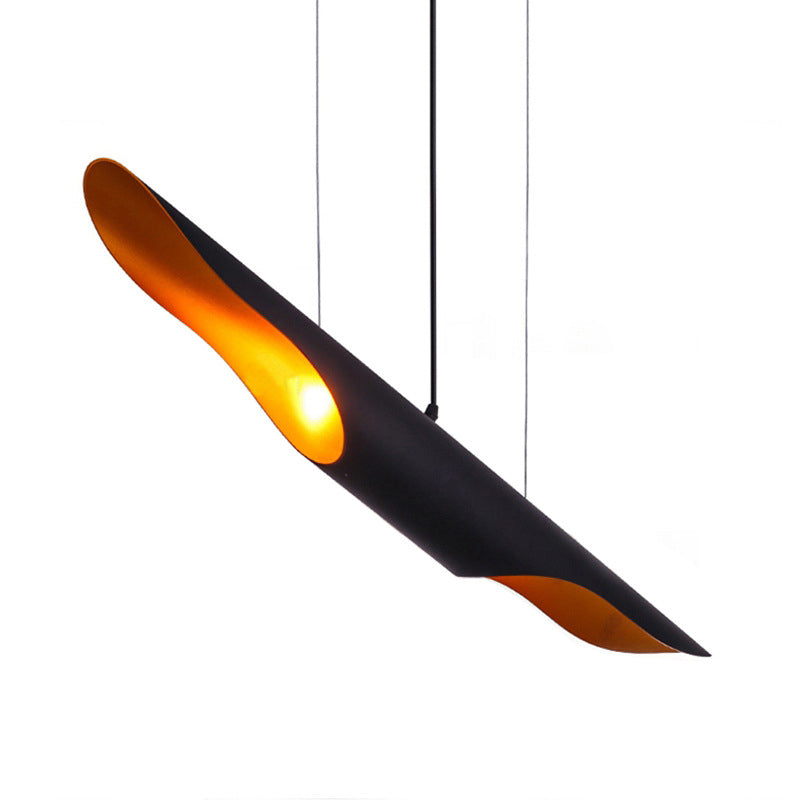 Black Pole Ceiling Light Decorative 2 Bulbs Metal Hanging Pendant Light for Living Room Clearhalo 'Ceiling Lights' 'Pendant Lights' 'Pendants' Lighting' 1970512