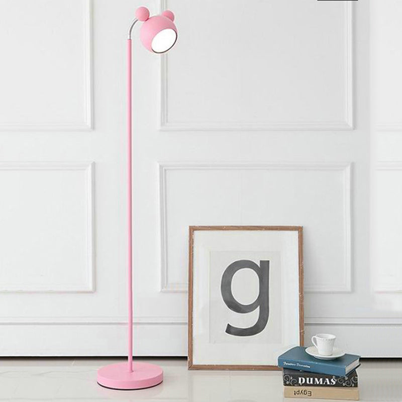 1 Head Mouse Floor Light Macaron Loft Metal Floor Light for Living Room Study Room Pink Clearhalo 'Floor Lamps' 'Lamps' Lighting' 197055