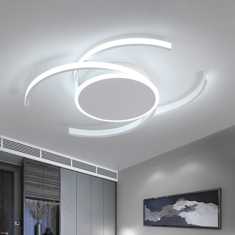 White Dual C Shaped Semi Flush Minimalist 16