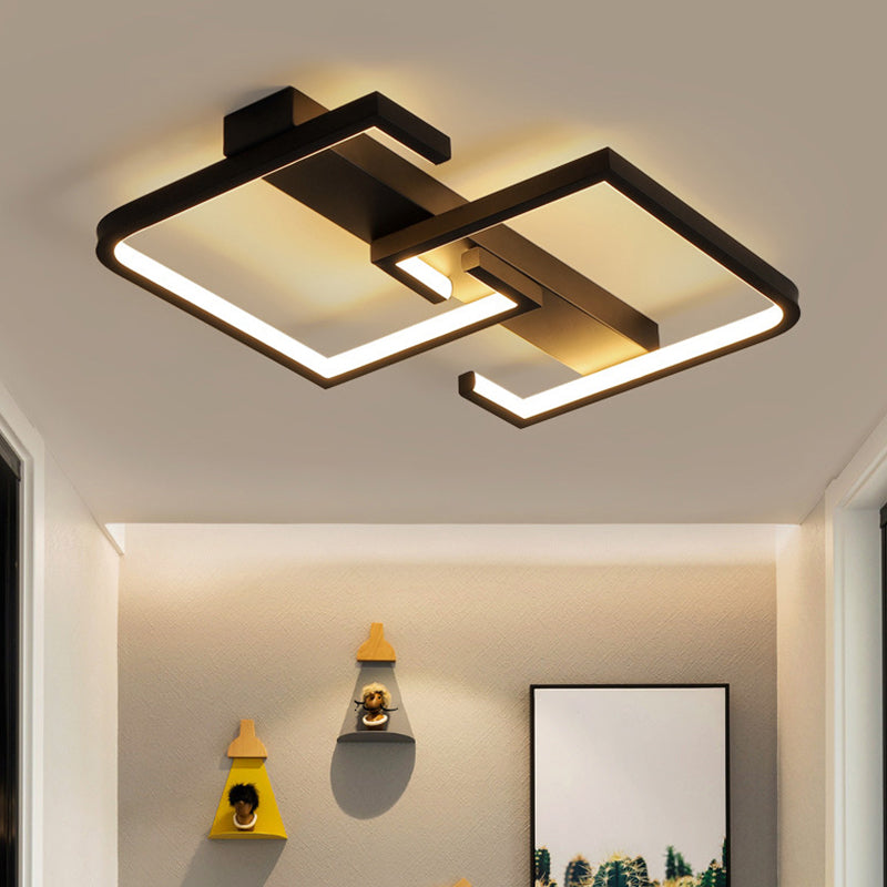 Metal Letter C Ceiling Light Fixture Modern Black LED Semi Flush Mount Light in Warm/White Light Clearhalo 'Ceiling Lights' 'Close To Ceiling Lights' 'Close to ceiling' 'Semi-flushmount' Lighting' 1970659