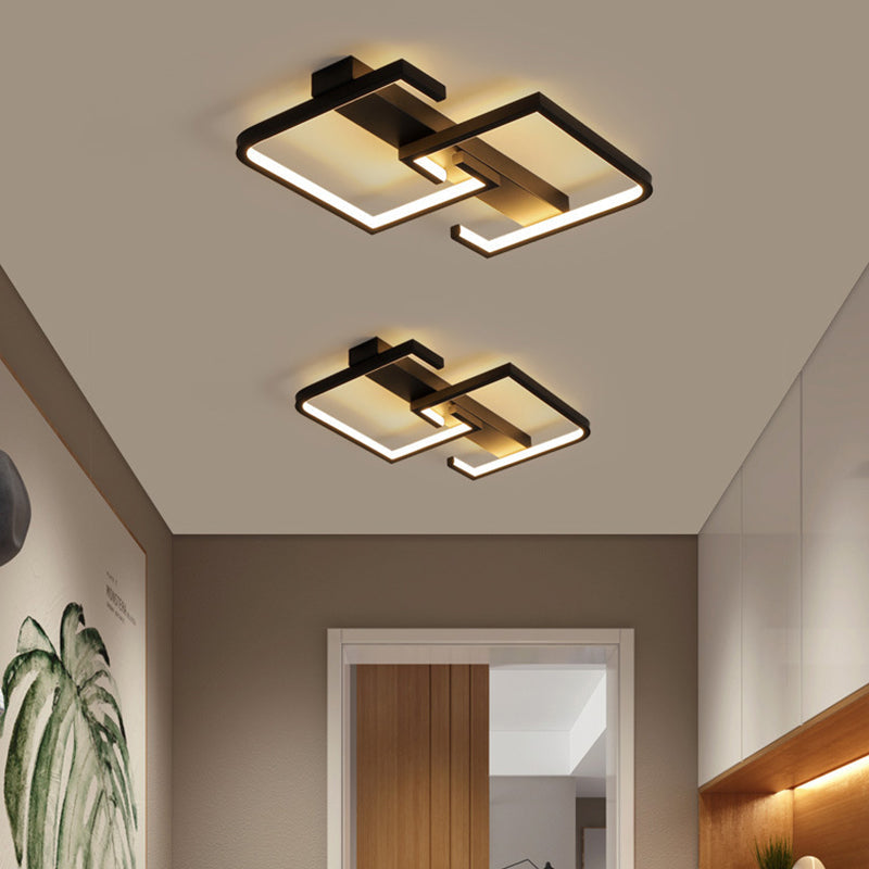 Metal Letter C Ceiling Light Fixture Modern Black LED Semi Flush Mount Light in Warm/White Light Clearhalo 'Ceiling Lights' 'Close To Ceiling Lights' 'Close to ceiling' 'Semi-flushmount' Lighting' 1970660