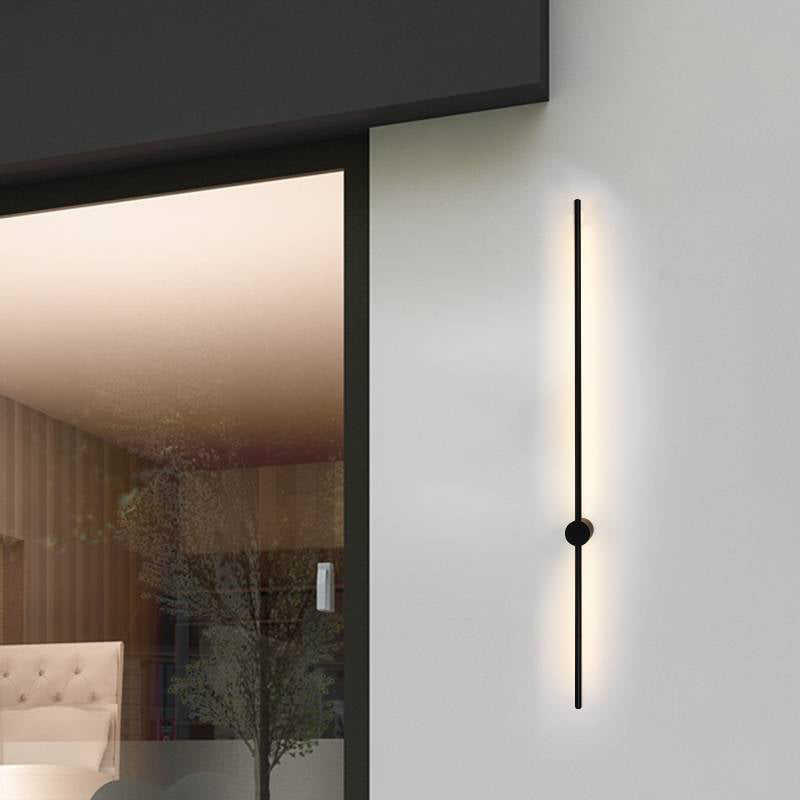 Black Slim Rod Sconce Lighting Minimalist 23.5