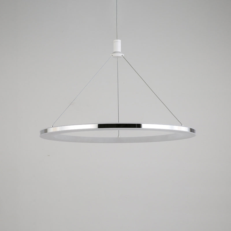 White Ring Pendant Light Fixture Simple 1/3/5-Head Acrylic Ceiling Suspension Lamp, 8