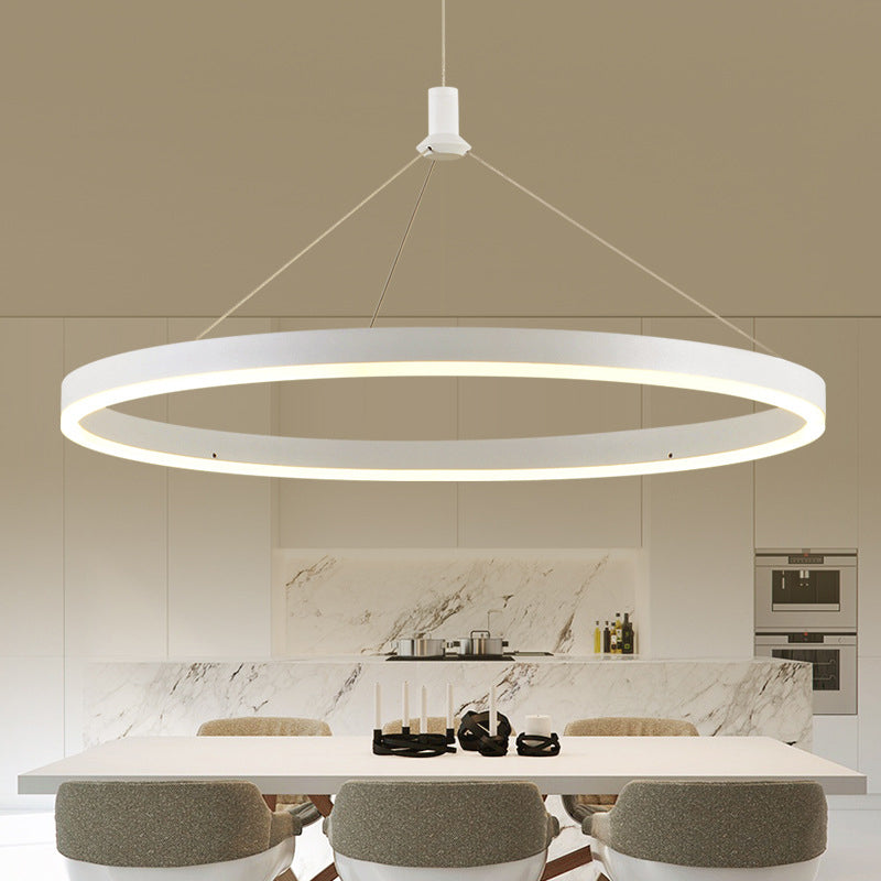 White Loop Pendant Chandelier Simplicity 12