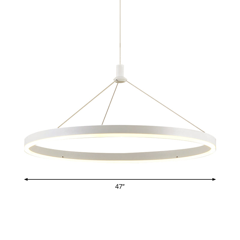 White Loop Pendant Chandelier Simplicity 12