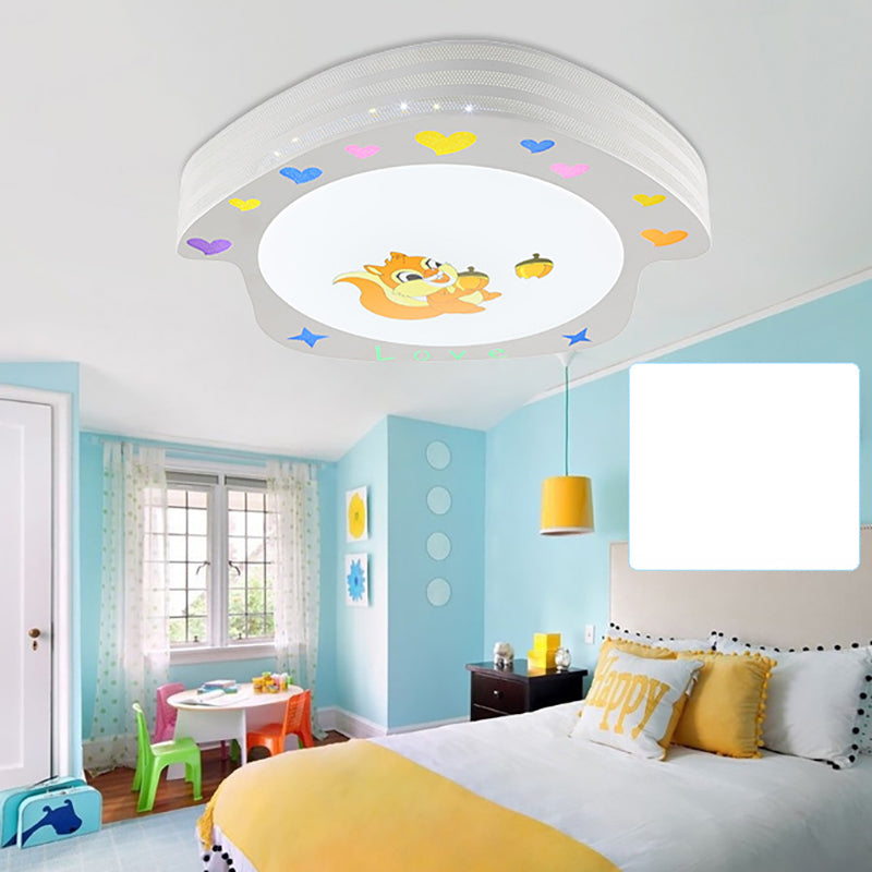 White House Ceiling Light Cartoon Acrylic Flush Mount Ceiling Light for Nursing Room White Clearhalo 'Ceiling Lights' 'Close To Ceiling Lights' 'Close to ceiling' 'Flush mount' Lighting' 197359