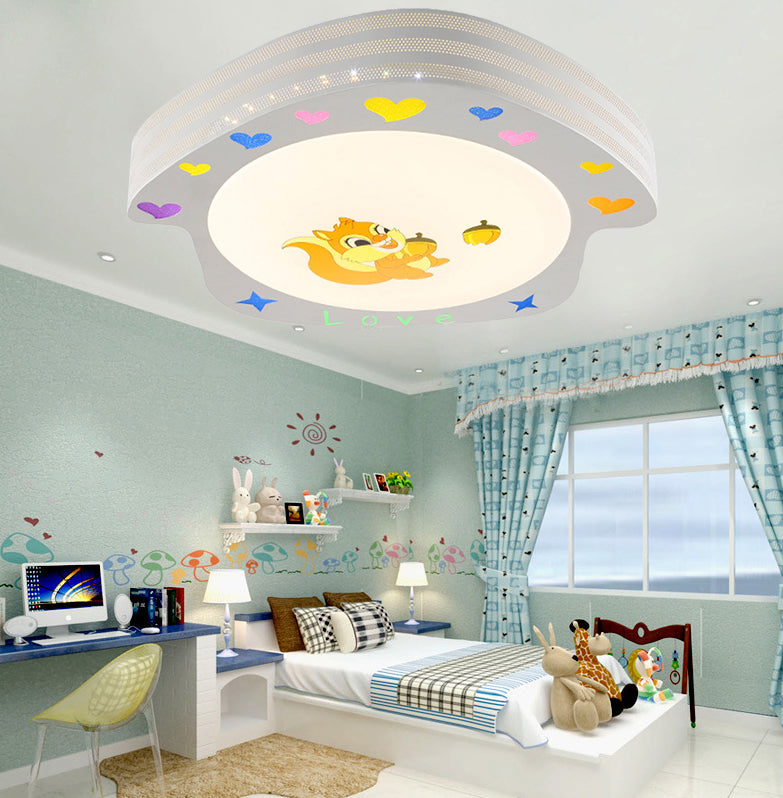 White House Ceiling Light Cartoon Acrylic Flush Mount Ceiling Light for Nursing Room White Warm Clearhalo 'Ceiling Lights' 'Close To Ceiling Lights' 'Close to ceiling' 'Flush mount' Lighting' 197360