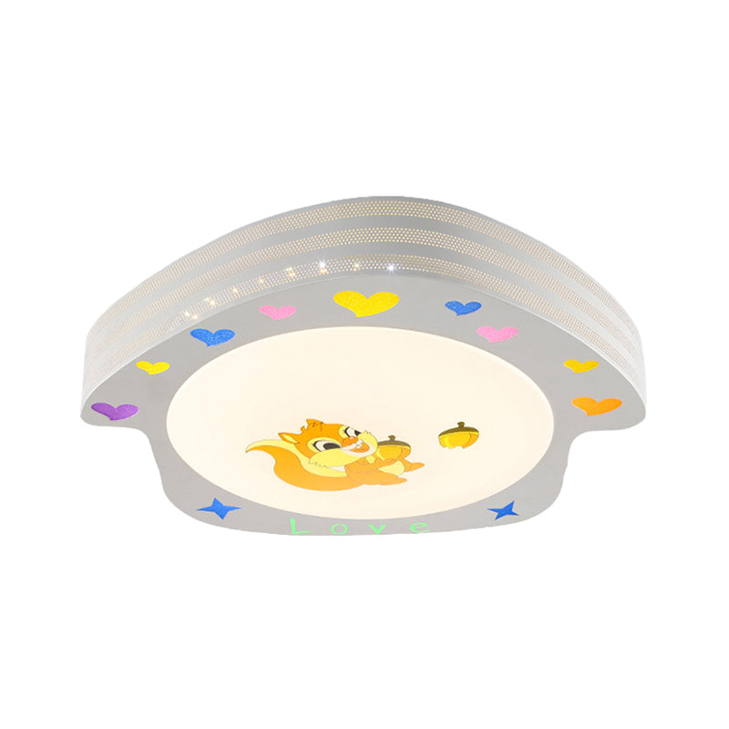 White House Ceiling Light Cartoon Acrylic Flush Mount Ceiling Light for Nursing Room Clearhalo 'Ceiling Lights' 'Close To Ceiling Lights' 'Close to ceiling' 'Flush mount' Lighting' 197361