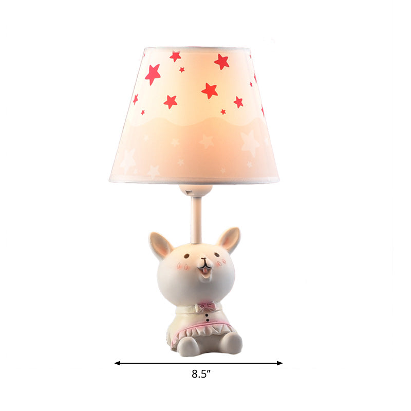 One Light Rabbit Desk Light with Starry Shade Animal Rein Table Light in Pink for Girls Bedroom Clearhalo 'Lamps' 'Table Lamps' Lighting' 197989