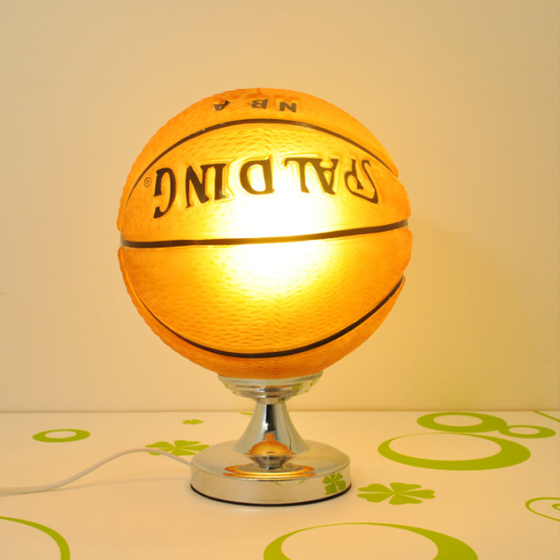 Sport Style Basketball Desk Light One Light Glass Table Light with Plug-In Cord for Kids Bedroom Brown Clearhalo 'Lamps' 'Table Lamps' Lighting' 198007