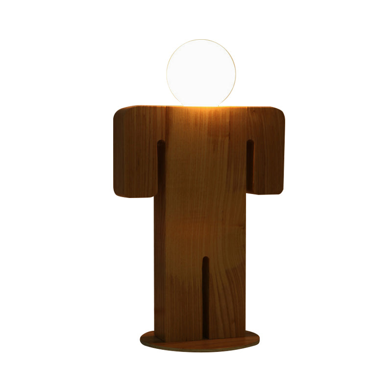 People Study Room Desk Light Wood 1 Head Modern Plug In Desk Lamp in Beige Clearhalo 'Lamps' 'Table Lamps' Lighting' 198079