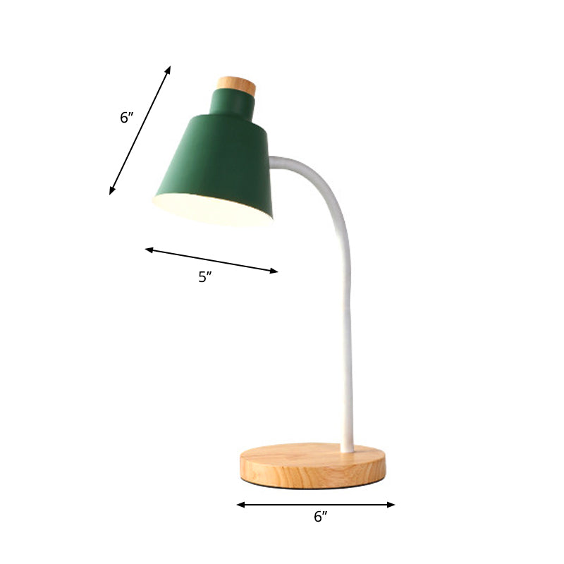 1 Head Bucket Desk Light Nordic Style Metal Desk Lamp for Child Bedroom Clearhalo 'Lamps' 'Table Lamps' Lighting' 198145