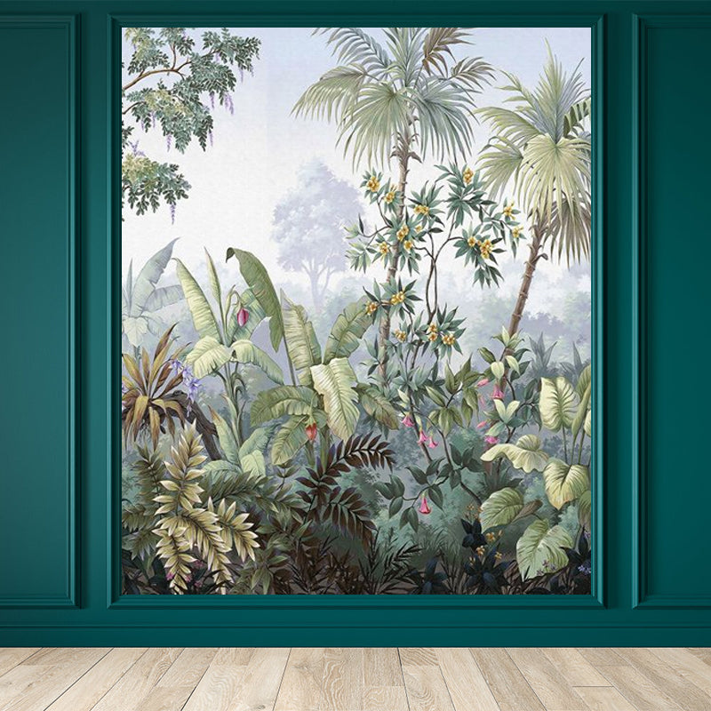 Green Tropical Wall Mural Decal Full Size Botanical Wall Decor for House Interior Clearhalo 'Wall Decor' 'Wall Mural' 1981617