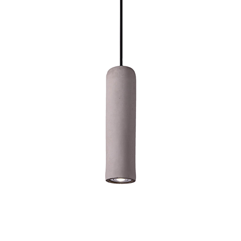 Minimalist Tube Pendant Light Kit Cement 10