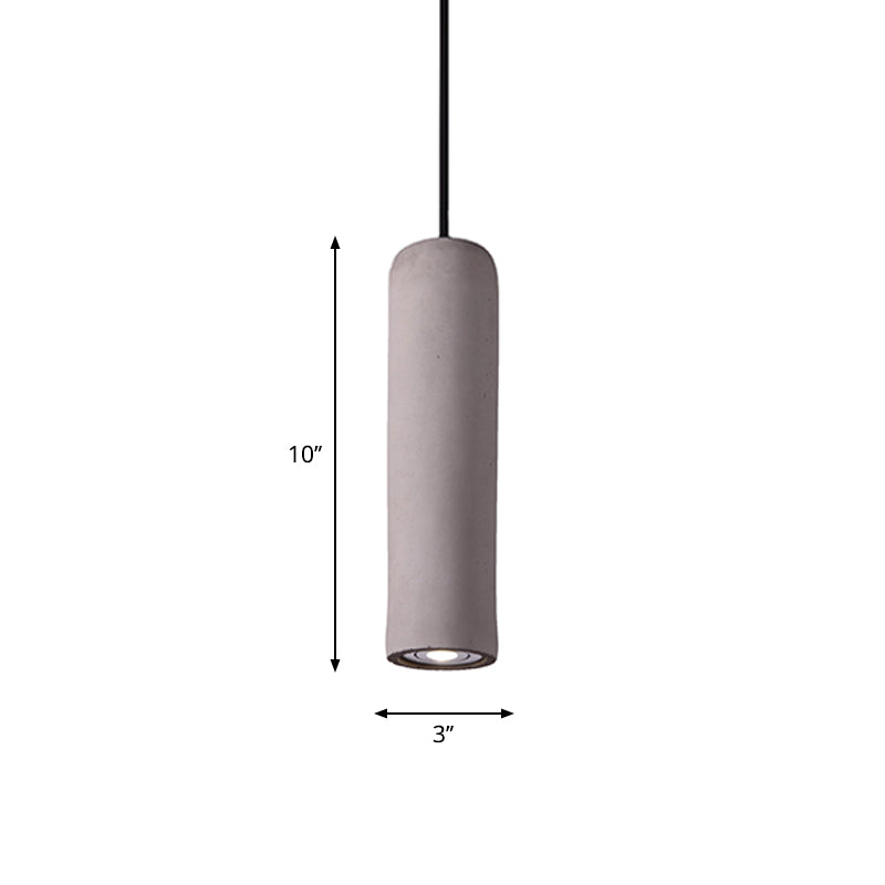 Minimalist Tube Pendant Light Kit Cement 10