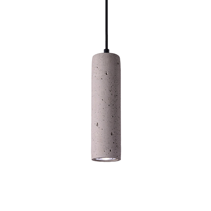 Minimalist Tube Pendant Light Kit Cement 10