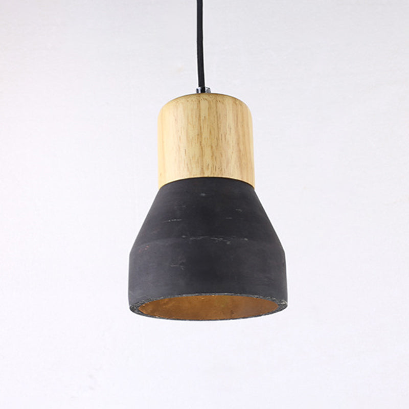 Cement Bottle Pendant Lighting Nordic 1-Light Restaurant Suspension Light in Grey/Red/Green Black Clearhalo 'Ceiling Lights' 'Industrial Pendants' 'Industrial' 'Middle Century Pendants' 'Pendant Lights' 'Pendants' 'Tiffany' Lighting' 1981968