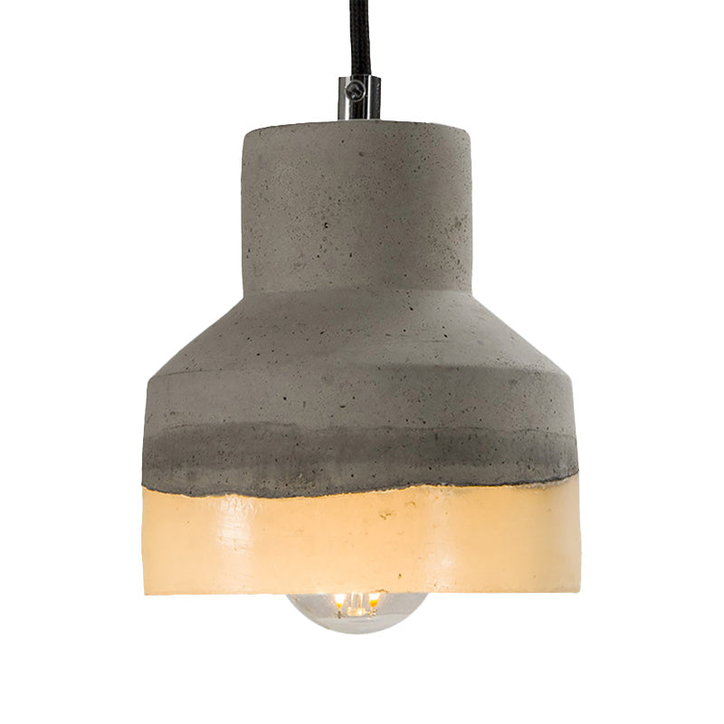 1 Head Cement Hanging Light Nordic Grey Dome/Cone/Barn Shaped Kitchen Bar Ceiling Pendant Grey B Clearhalo 'Ceiling Lights' 'Industrial Pendants' 'Industrial' 'Middle Century Pendants' 'Pendant Lights' 'Pendants' 'Tiffany' Lighting' 1981973