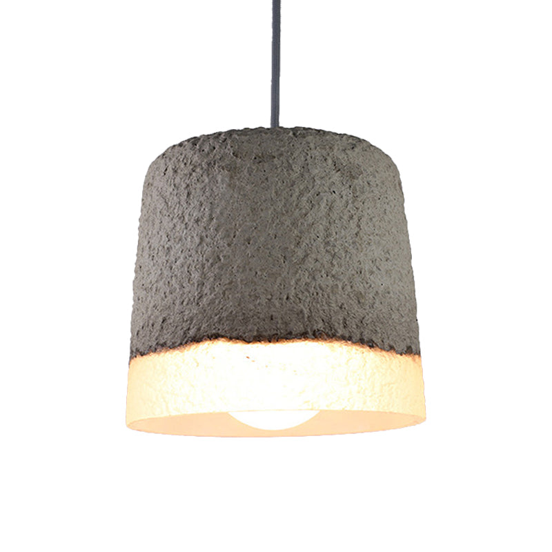 1 Head Cement Hanging Light Nordic Grey Dome/Cone/Barn Shaped Kitchen Bar Ceiling Pendant Grey C Clearhalo 'Ceiling Lights' 'Industrial Pendants' 'Industrial' 'Middle Century Pendants' 'Pendant Lights' 'Pendants' 'Tiffany' Lighting' 1981979