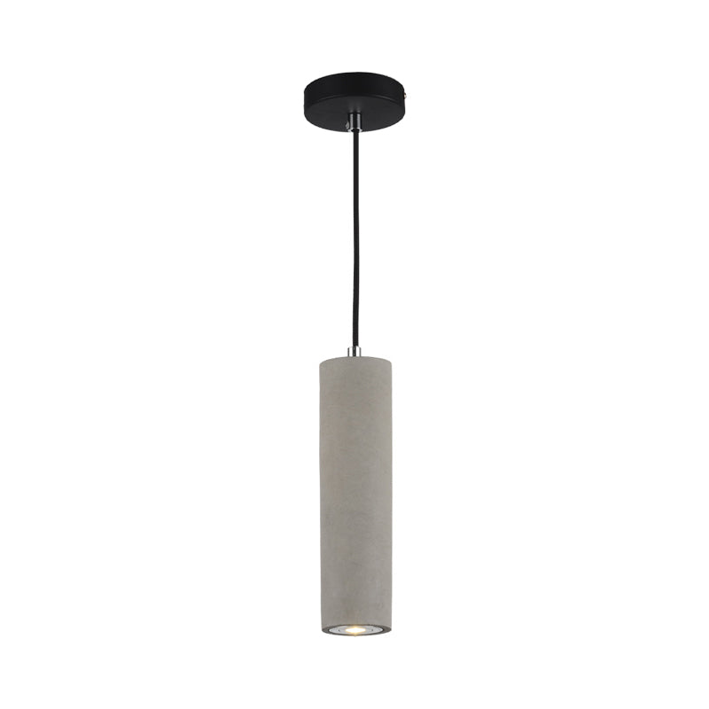 Tubular Bedside Down Lighting Pendant Cement 10.5