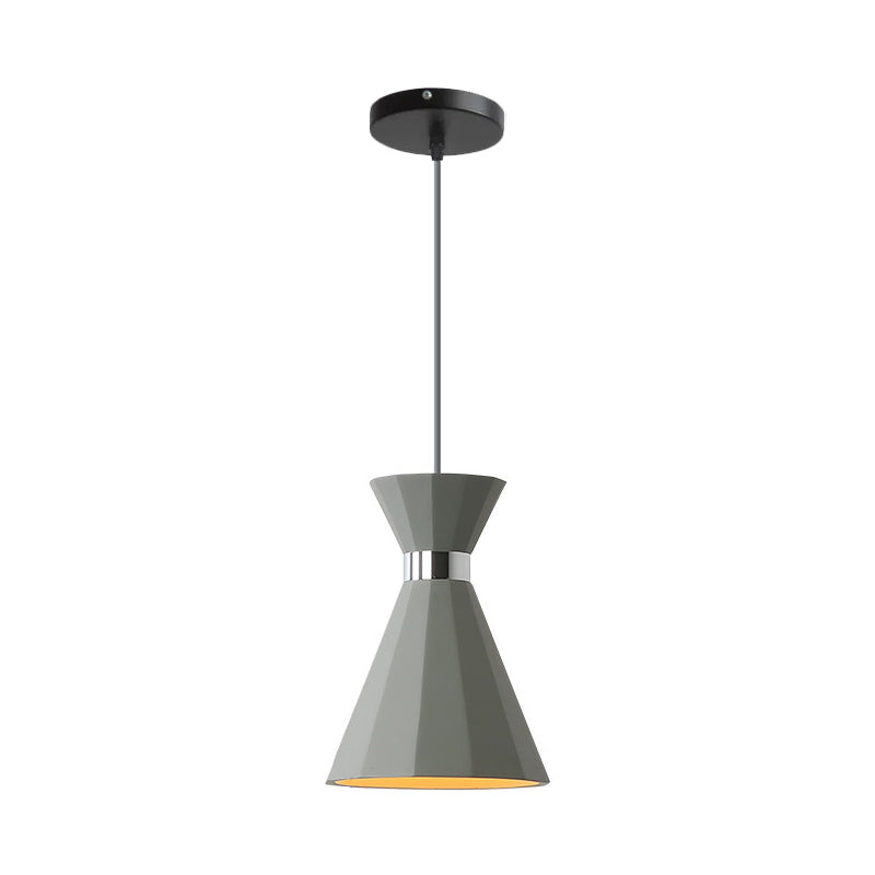 1 Head Hourglass Ceiling Pendant Nordic Grey Cement Suspension Light for Dining Room, 8.5