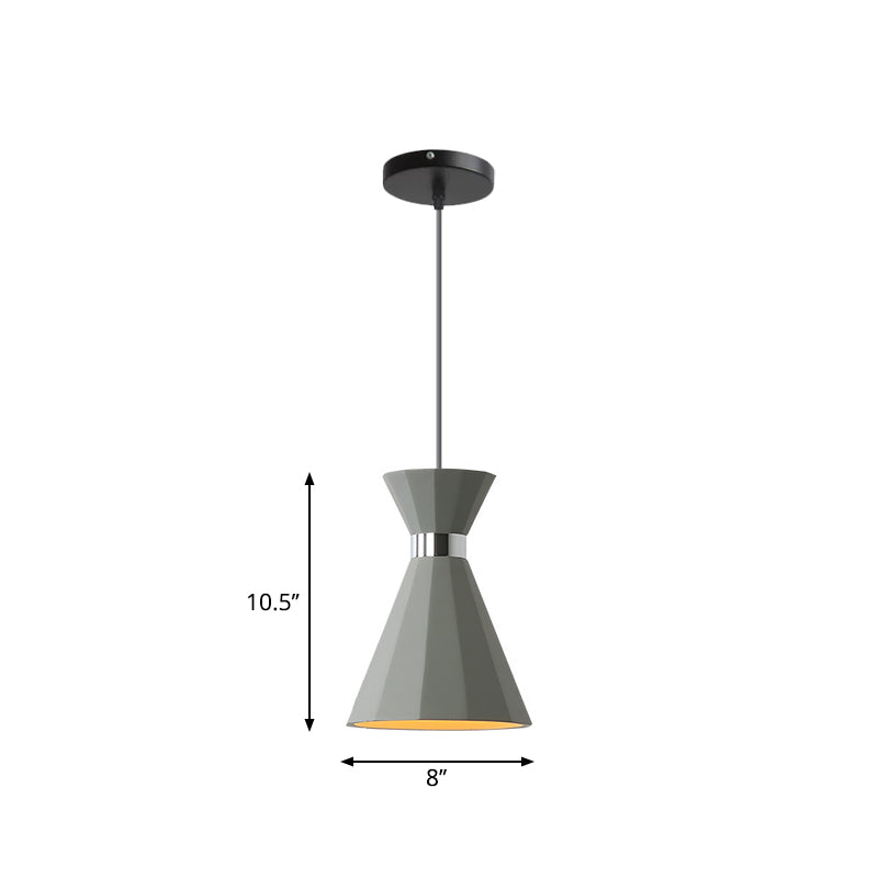 1 Head Hourglass Ceiling Pendant Nordic Grey Cement Suspension Light for Dining Room, 8.5