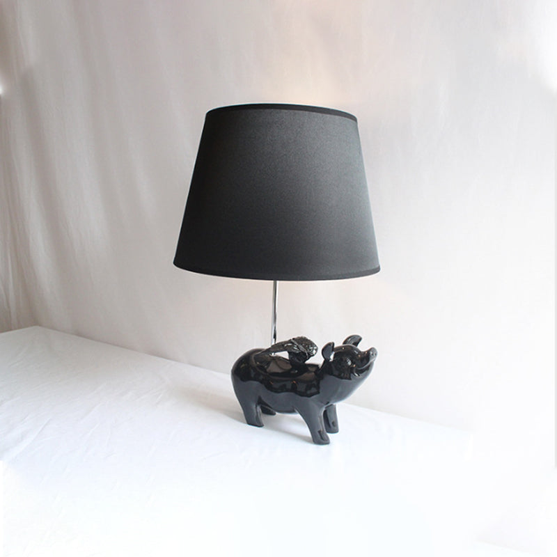 Contemporary Piggy Study Light 1 Light Resin Desk Light with Trapezoid Shade for Bedside Clearhalo 'Lamps' 'Table Lamps' Lighting' 198216