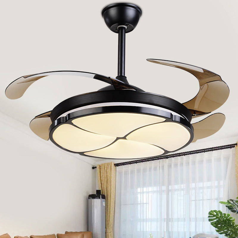Nordic LED Hanging Fan Light Black Blossom 19