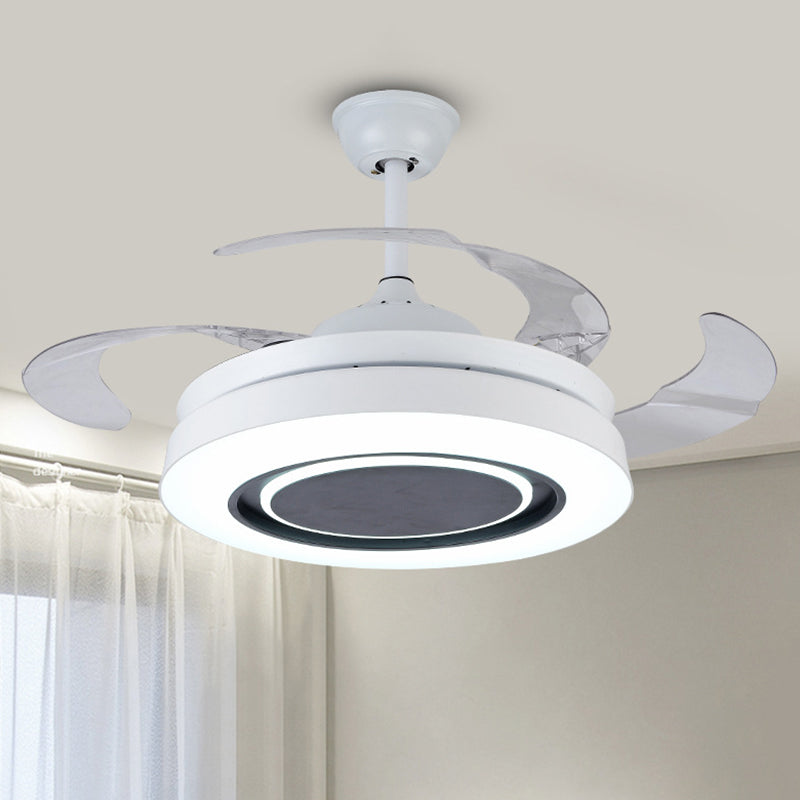 White Round Semi-Flush Mount Nordic 19