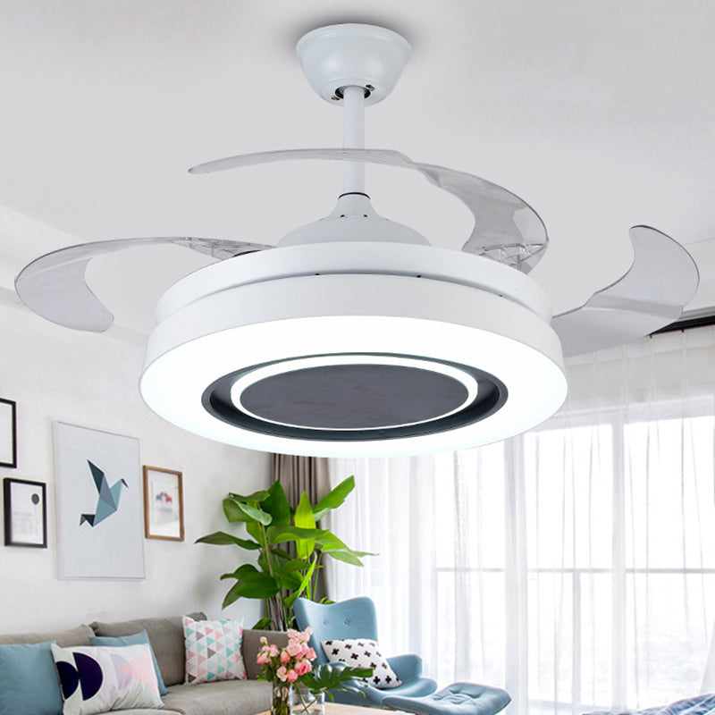 White Round Semi-Flush Mount Nordic 19