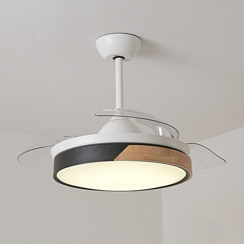 4-Blade Modernist LED Semi Flush Patchwork Round 20