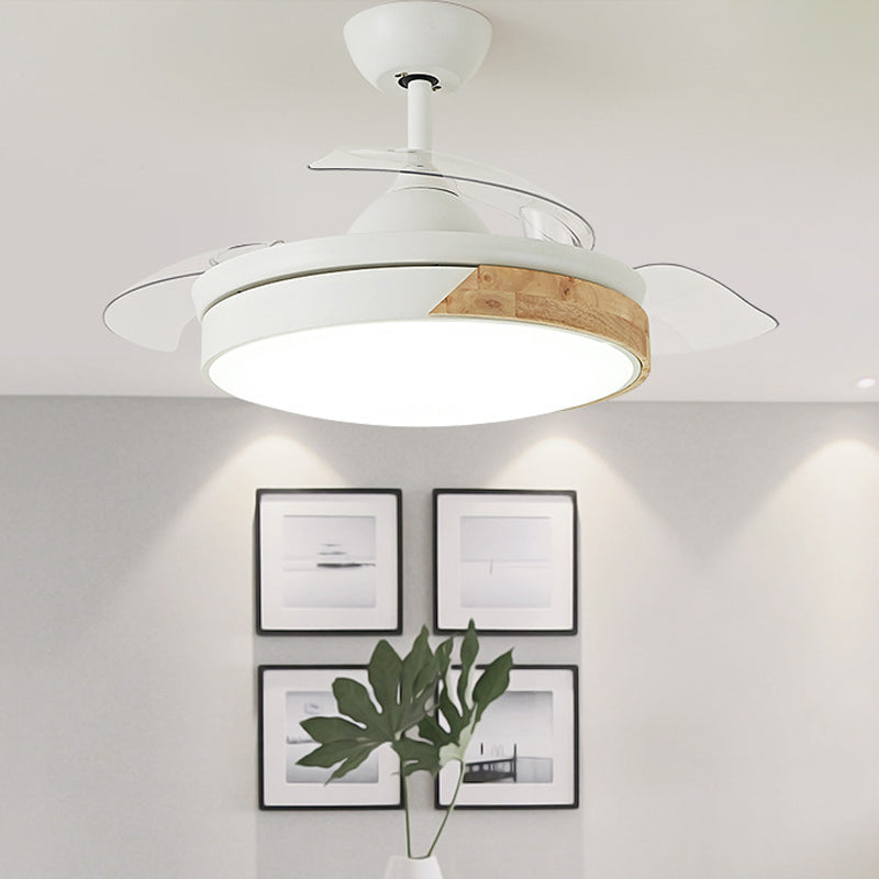 4-Blade Modernist LED Semi Flush Patchwork Round 20