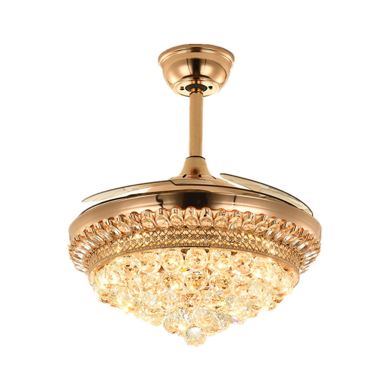 Faceted Crystal Bowl Semi Flush Ceiling Light Modern 19