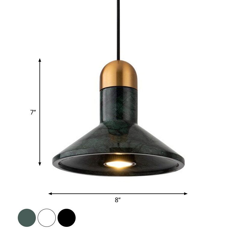 Globe/Cone Marble LED Pendant Light Kit Designer Black/White/Green Hanging Lamp Fixture for Living Room Clearhalo 'Ceiling Lights' 'Modern Pendants' 'Modern' 'Pendant Lights' 'Pendants' Lighting' 1983523