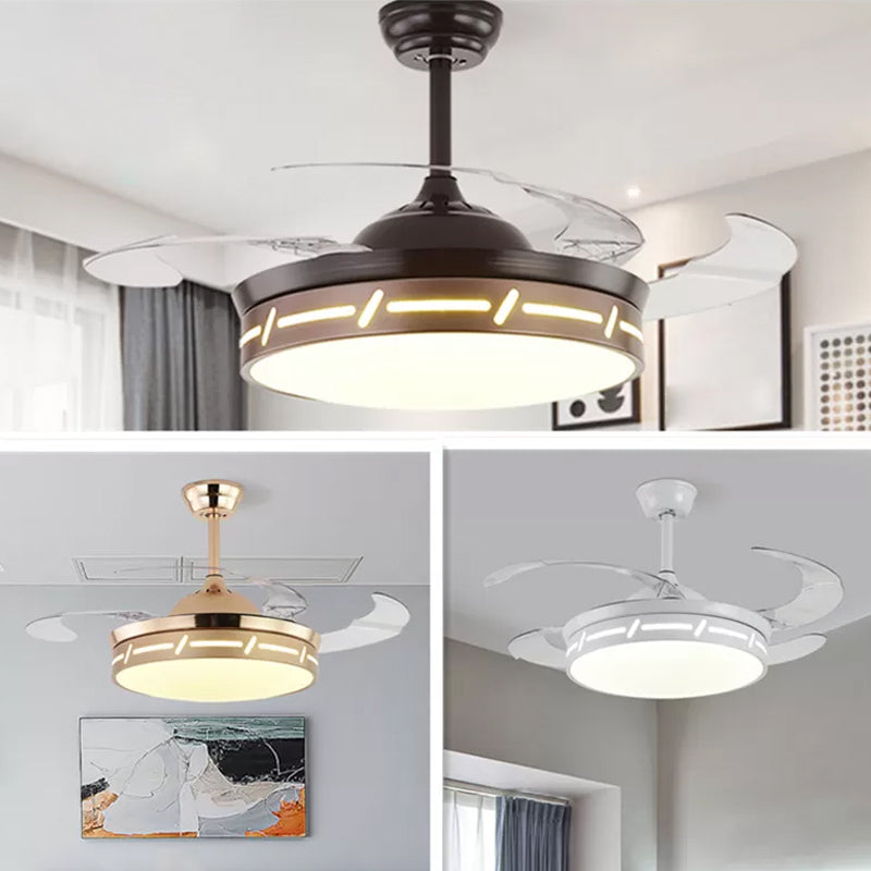 4 Blades LED Bedroom Semi Flush Contemporary 20