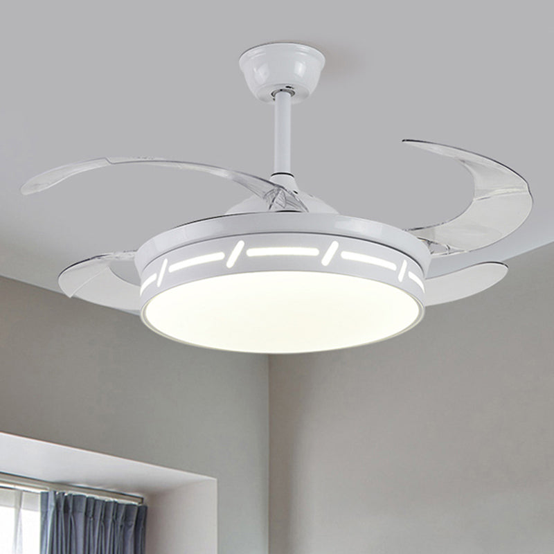 4 Blades LED Bedroom Semi Flush Contemporary 20