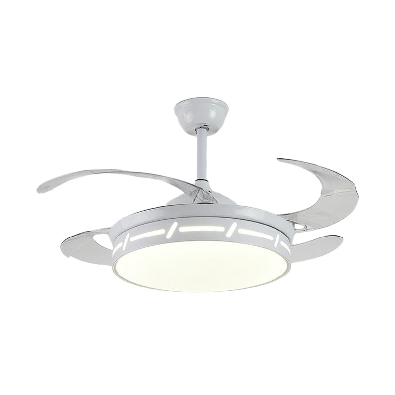 4 Blades LED Bedroom Semi Flush Contemporary 20