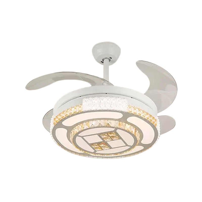 Tiered 4-Blade Semi Flush Mount Modernity Beveled Crystal 19