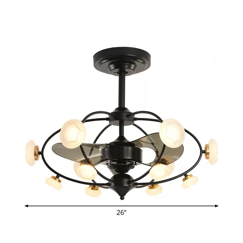 3-Blade Metal Geometry Semi Flush Mount Modernism 26