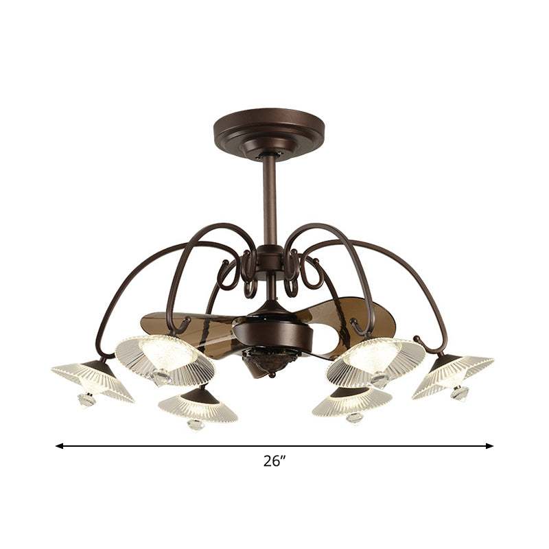 3-Blade Metal Geometry Semi Flush Mount Modernism 26