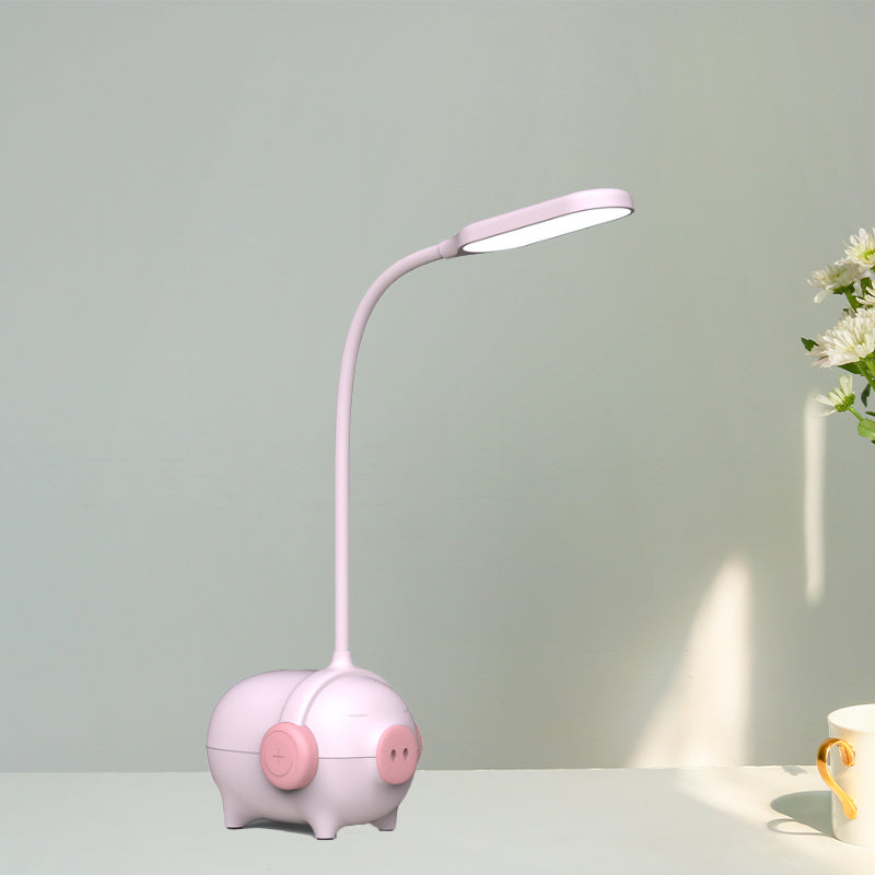 Piggy Kindergarten LED Desk Light 1 Head Animal Reading Light with Flexible Gooseneck Clearhalo 'Desk Lamps' 'Lamps' Lighting' 198459