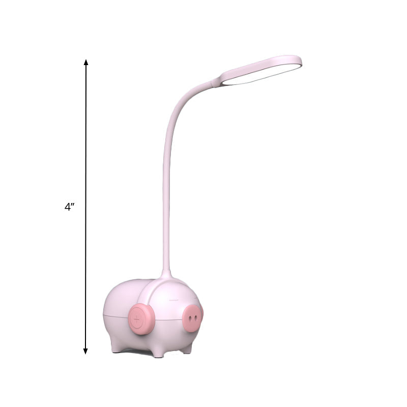 Piggy Kindergarten LED Desk Light 1 Head Animal Reading Light with Flexible Gooseneck Clearhalo 'Desk Lamps' 'Lamps' Lighting' 198461